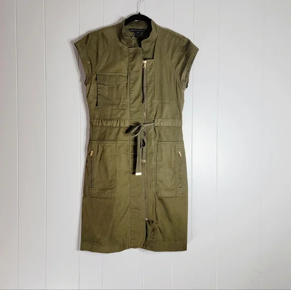 MARC by MARC JACOBS | Olive Green | Short Sleeve Utility Mini Dress | Size 8 - Picture 2 of 10